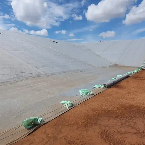 During construction of a covered  anerobic lagoon.